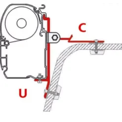 Fiamma U-Adapter -Camping-Ausrüstung 11637 3 fiamma adapter u c markise