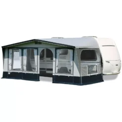 Wohnwagen-Vorzelt Brand Topas 240 -Camping-Ausrüstung brand topas 240 wohnwagenvorzelt tuer mittig seitenwand abgeklappt 1000 1 21963