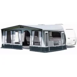 Vorzelt Brand Topas 300 -Camping-Ausrüstung brand topas 300 tuer mittig rechts easy zip seitenwand herunter geklappt 1000 2 19902