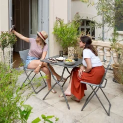 Campingtisch Lafuma Balcony II, Titane -Camping-Ausrüstung lafuma balcony 2 grau titane klapptisch campingtisch balkontisch 1000 9 24928