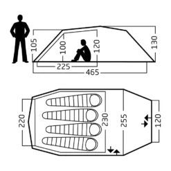 Camping-Ausrüstung -Camping-Ausrüstung nordisk oppland 4 pu dark olive groesse massangaben outdoorzelt 1000 1 25026