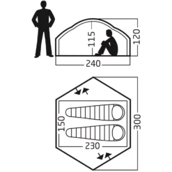 Camping-Ausrüstung -Camping-Ausrüstung nordisk otra 2 pu groesse massangaben trekkingzelt 1000 1 22436