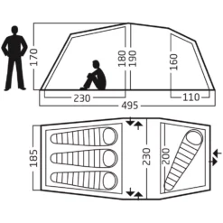 Camping-Ausrüstung -Camping-Ausrüstung nordisk reisa 4 pu groesse massangaben familienzelt 1000 1 22606