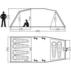 Camping-Ausrüstung -Camping-Ausrüstung nordisk reisa 6 pu groesse massangaben familienzelt 1000 1 22607