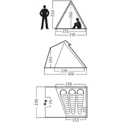 Camping-Ausrüstung -Camping-Ausrüstung nordisk thrymheim 3 pu groesse massangaben tipi 1000 1 22696