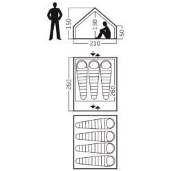 Camping-Ausrüstung -Camping-Ausrüstung nordisk ydun sky 5 5 groesse massangaben familienzelt 4 personen zelt 1000 1 25043