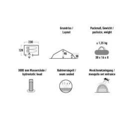 Camping-Ausrüstung -Camping-Ausrüstung ultraleichtes trekkingzelt high peak siskin 2 0 lw leichtgewichtzelt 600 1 22571